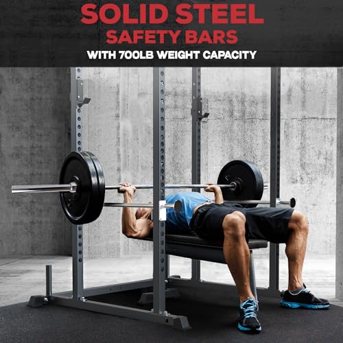 Power Rack with Safety Bars and J-Hooks H900095