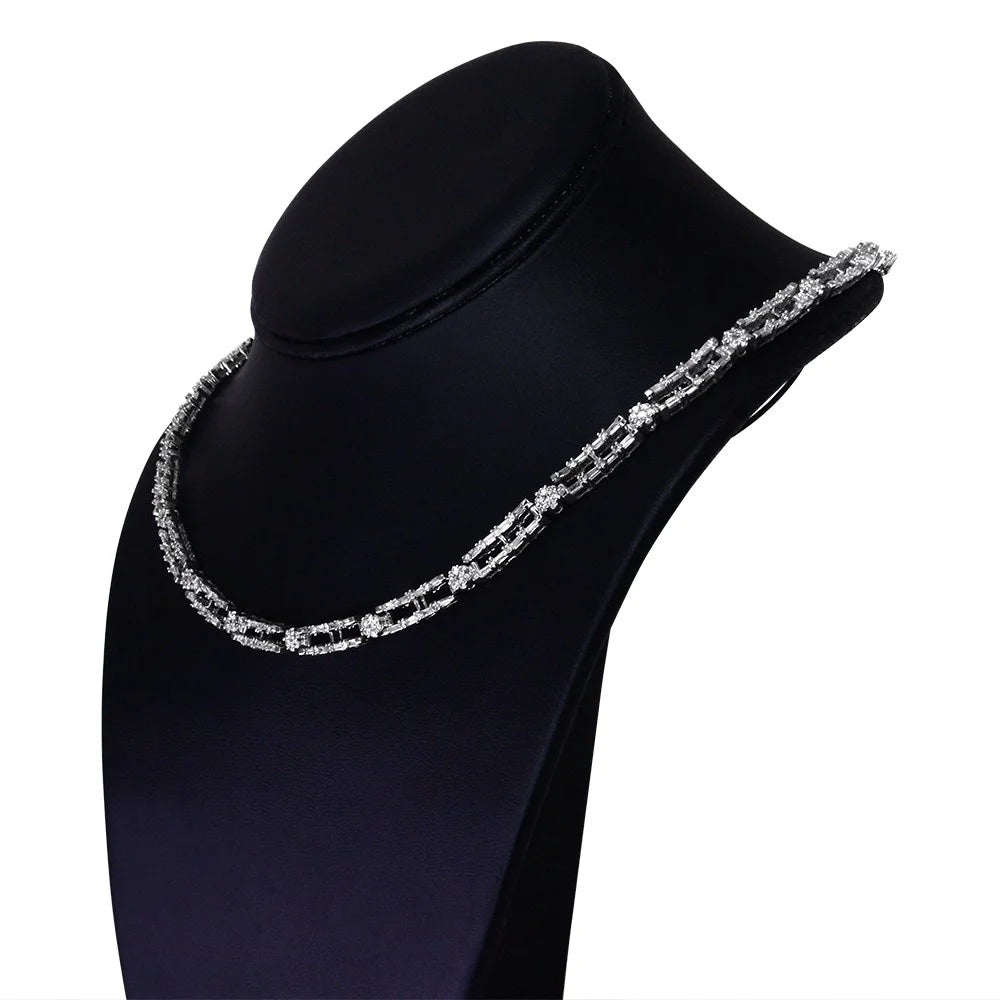 14K White Gold Diamond Choker Necklace L687685