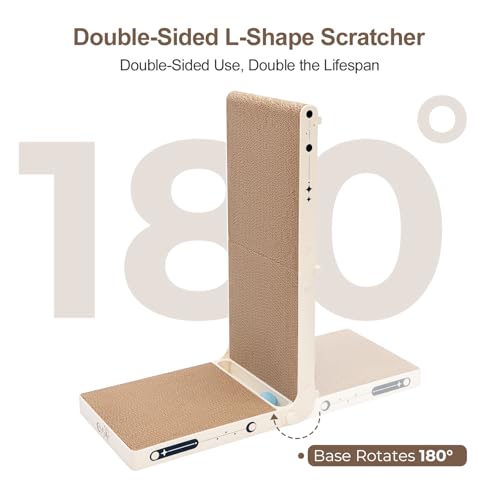 25.3 Inch Double Sided L Shape Cat Scratcher with Ball Toy C56493