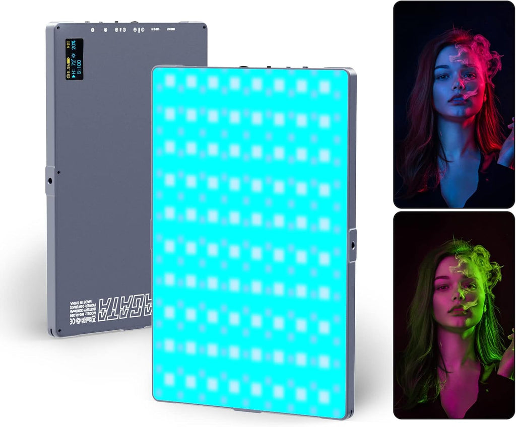 24W RGB LED Video Light with 20000mAh Battery, CRI≥96 3200-5600K Bi-Color X643