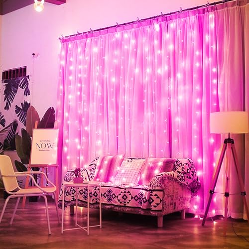 300 LED Curtain String Lights with Remote F9401