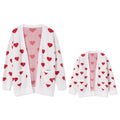 Heart Pattern Long Sleeve Open Front Cardigan Sweater R37192