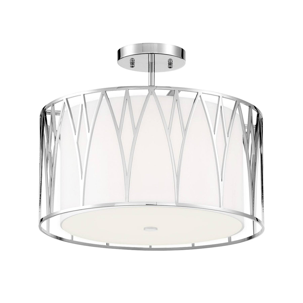 Polished Nickel LED Semi Flush D854054