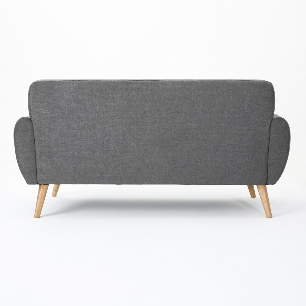 Dark Grey Tufted Fabric Loveseat U505