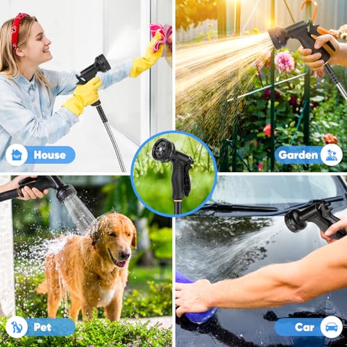 50 FT Stainless Steel Garden Hose with 10 Function Nozzle S66495