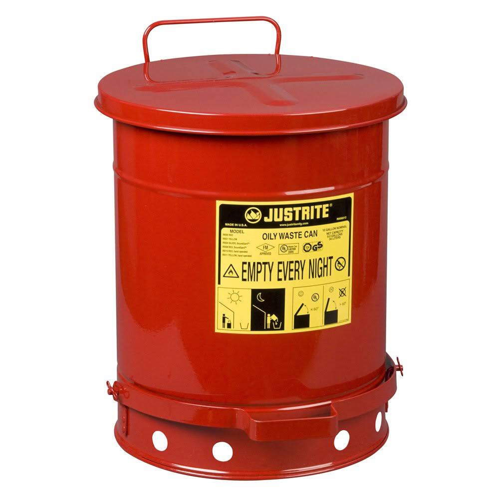 10 Gallon Red Oily Waste Can C577