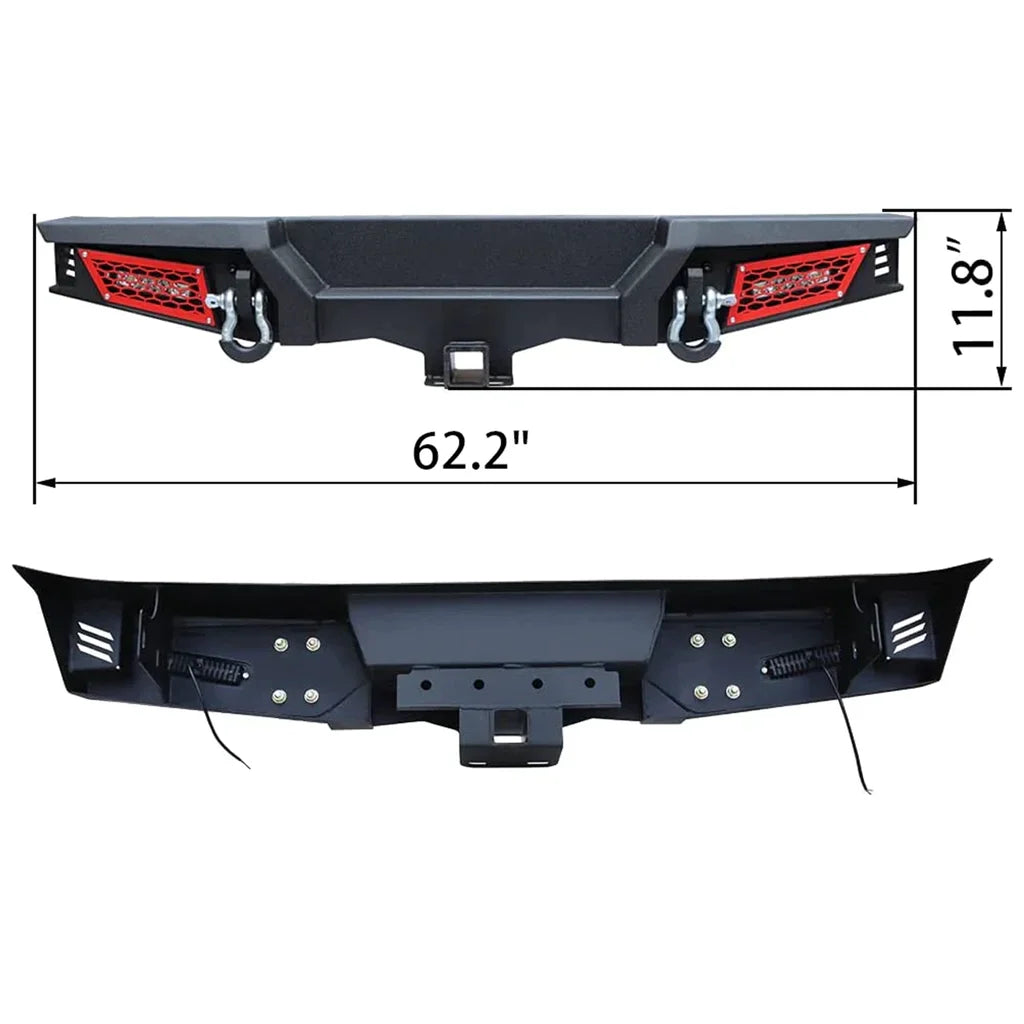 Front & Rear Bumper Combos with Winch Plate LED Work Lights U201303