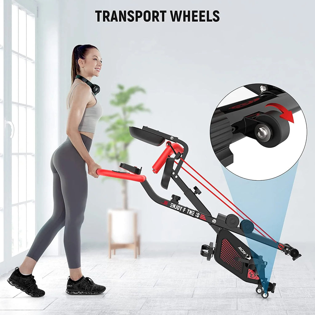 Foldable Magnetic Exercise Bike with Arm Resistance Bands U8748