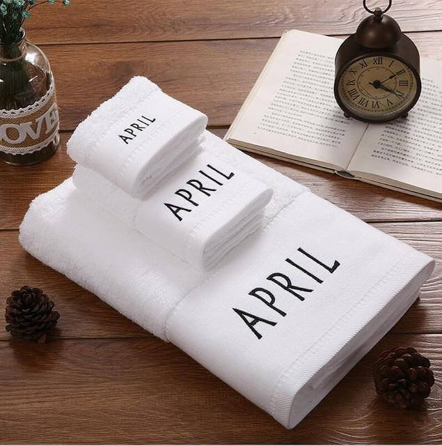 Cotton 3-Piece Bath Towels Set Q2589