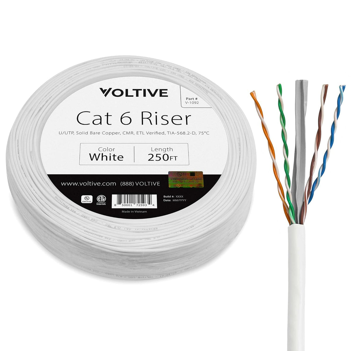 Blue 1000ft Solid Bare Copper Bulk Ethernet Cable M23503