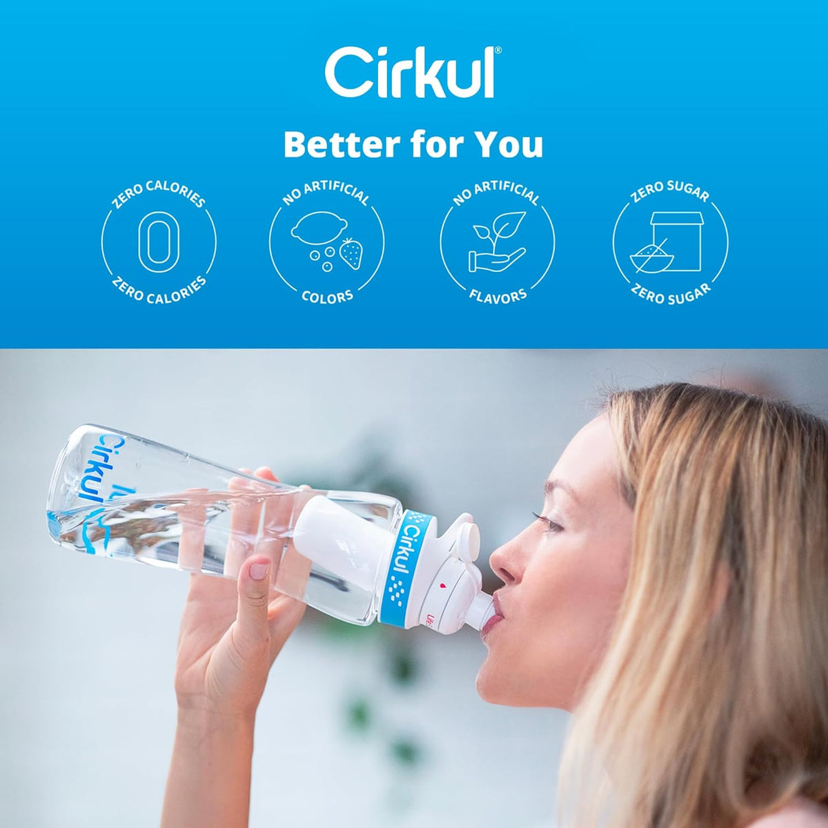22 oz Plastic Water Bottle Starter Kit with Blue Lid P796