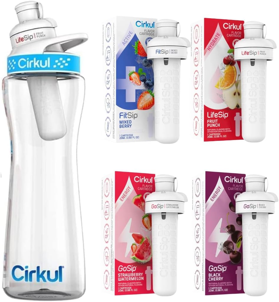 22 oz Plastic Water Bottle Starter Kit with Blue Lid P796