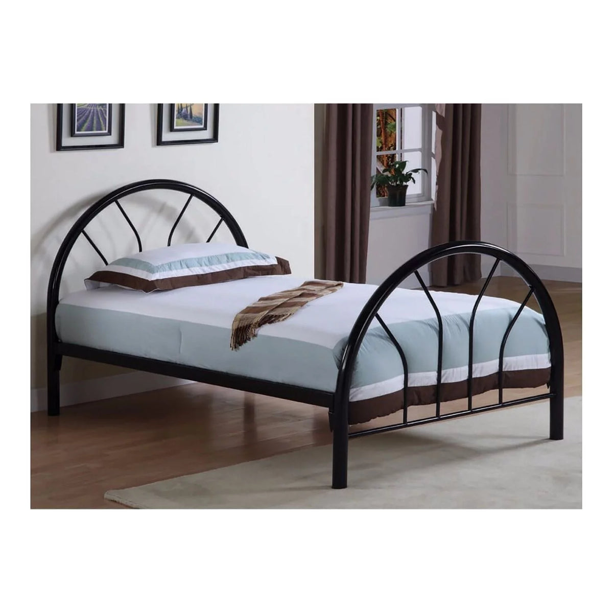 Black Twin Size Metal Bed I4144