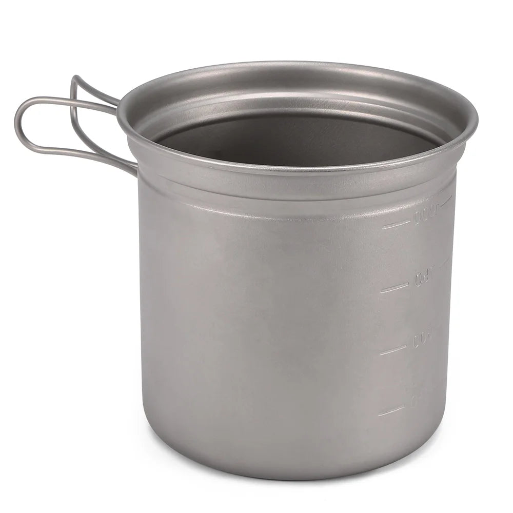 Titanium Cookware Set 1000ml 750ml Pot Pan Spoon Set W9858