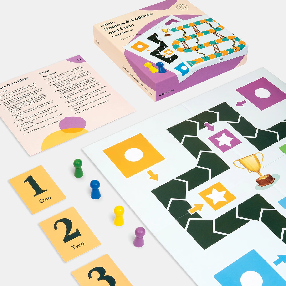 2-in-1 Snakes & Ladders and Ludo Board Game O2759