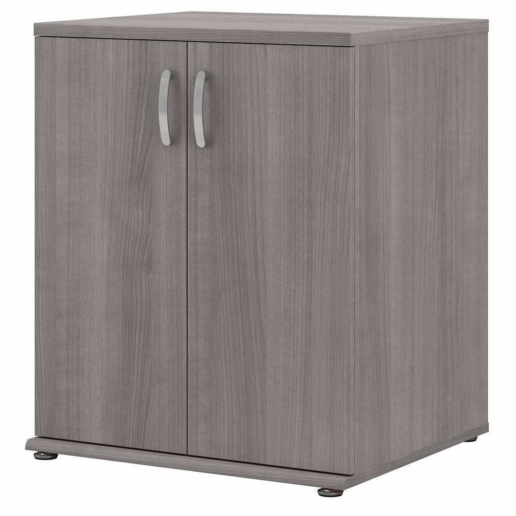 White Floor Storage Cabinet with Doors and Shelves O20569
