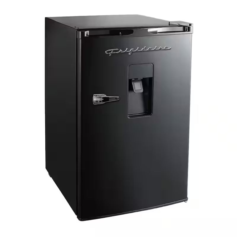 Black Retro Mini Refrigerator with Water Dispenser E653