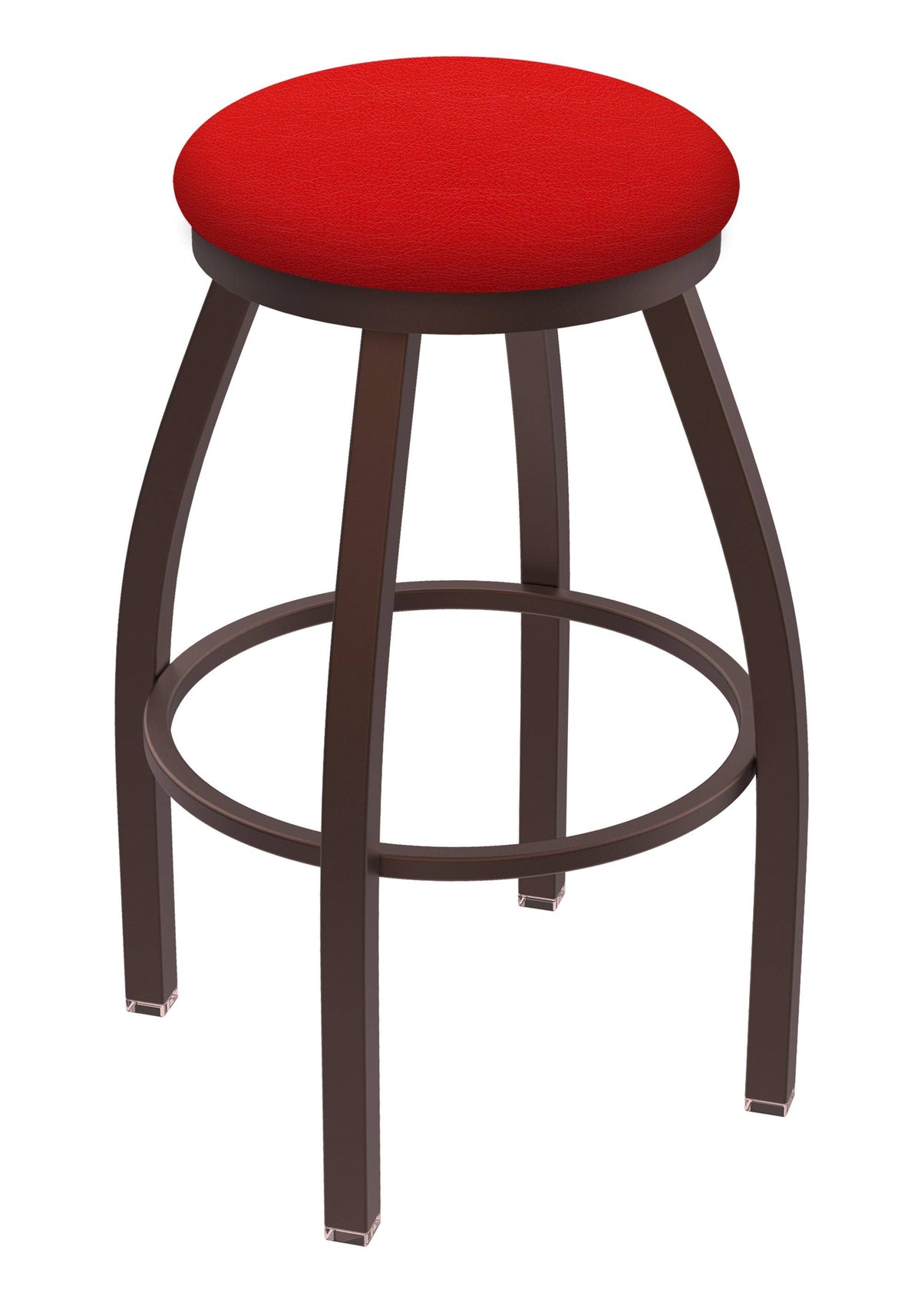 25-inch Swivel Counter Stool with Bronze Finish and Red Seat T2702