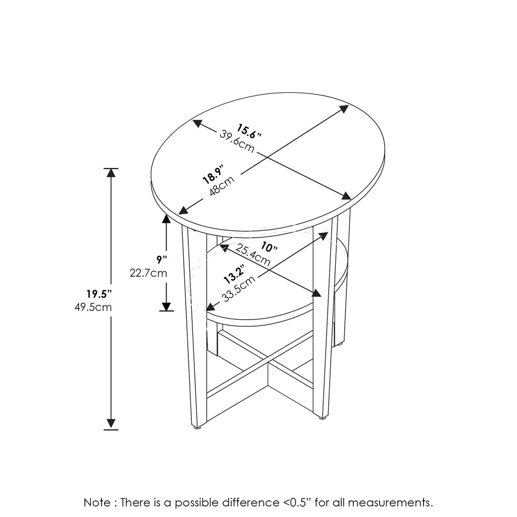 White Oval End Table Set of Two O7555