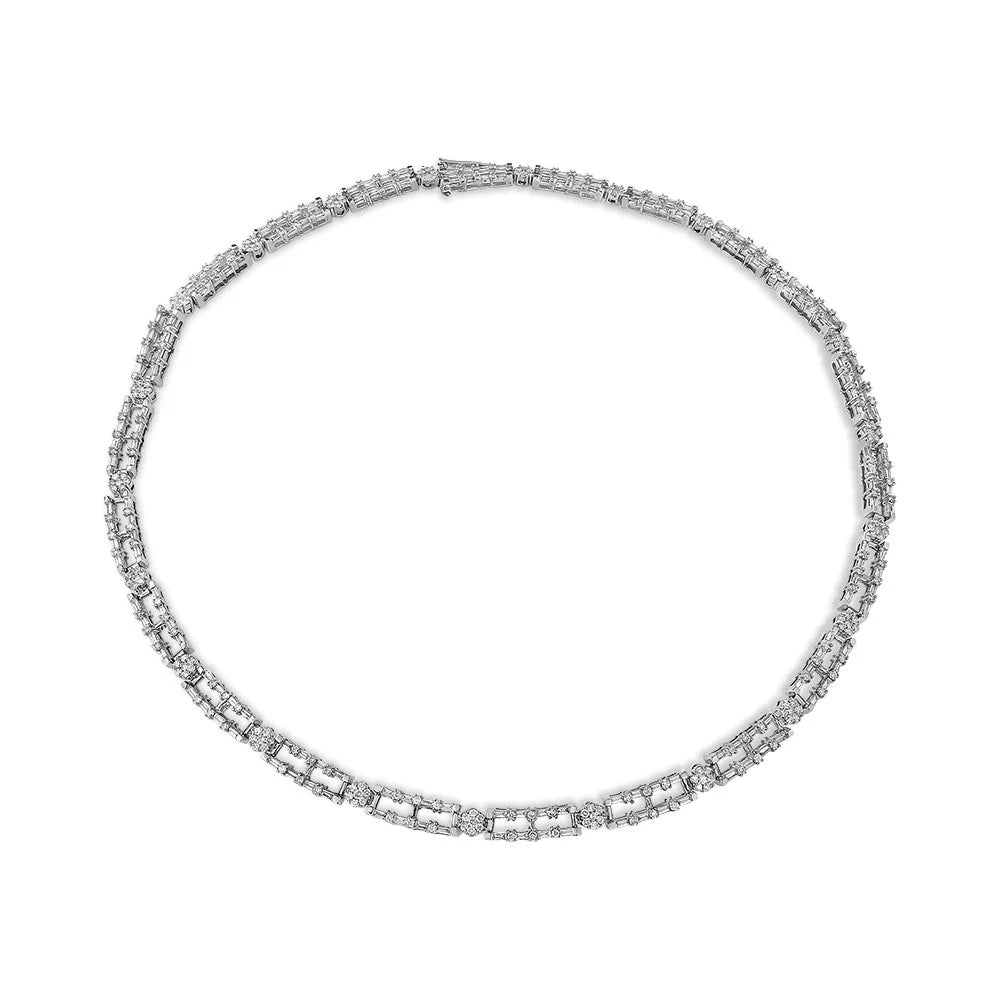 14K White Gold Diamond Choker Necklace L687685
