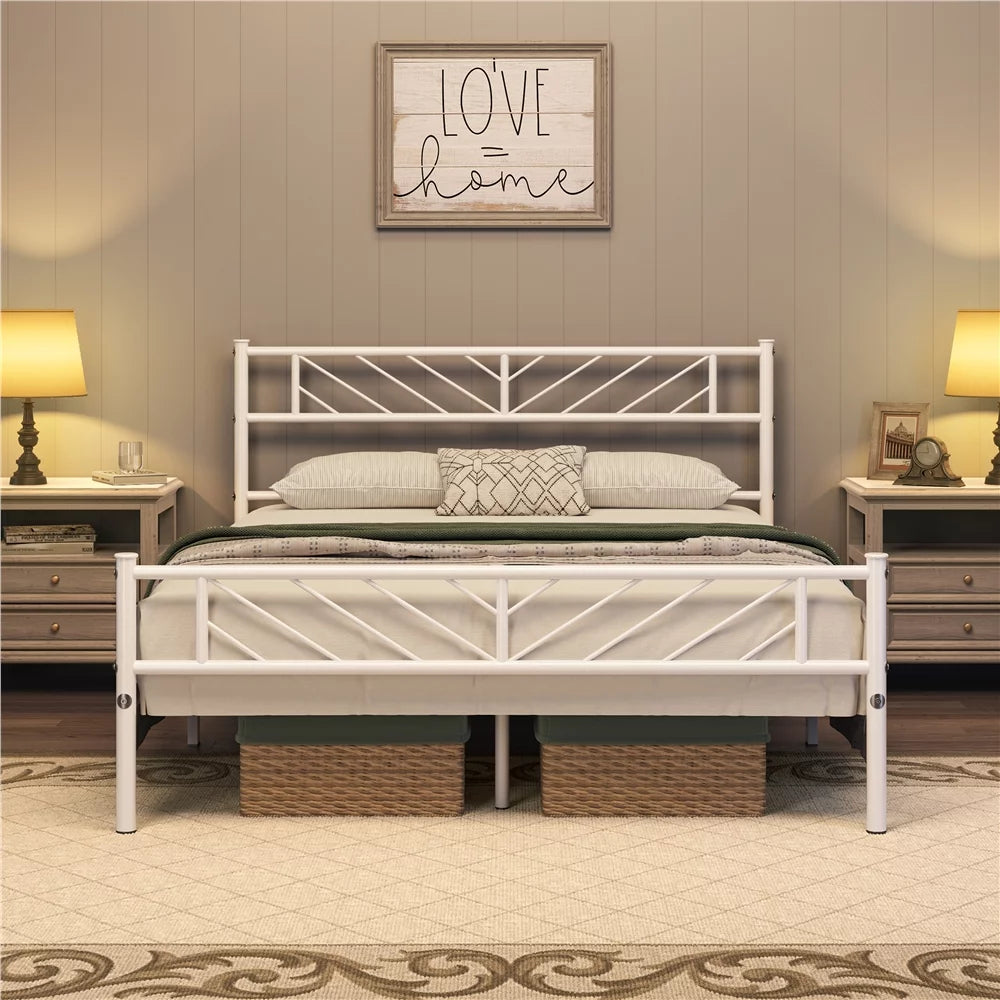 Queen Size Black Metal Platform Bed U813237