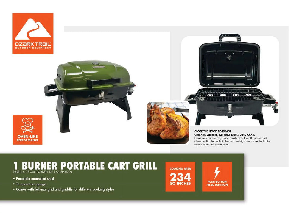 Portable 1 Burner Propane Grill with Griddle Plate U13130