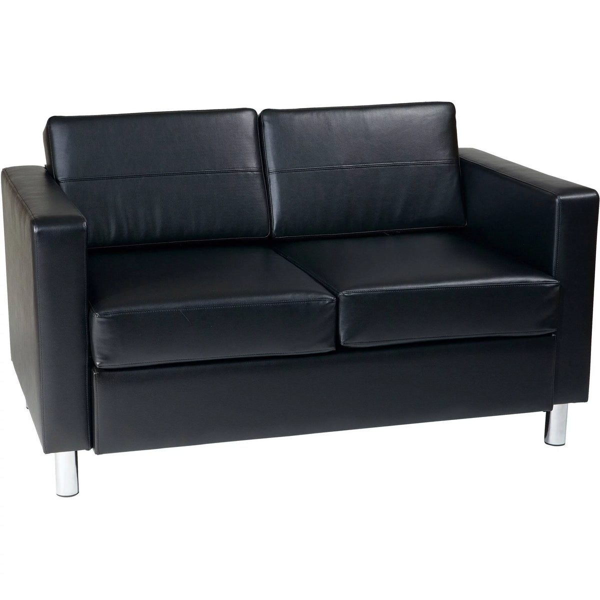 Black Faux Leather Sofa T201