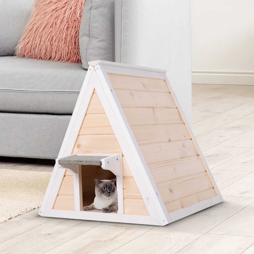 Solid Wood Cat Condo Outdoor Pet Shelter O168