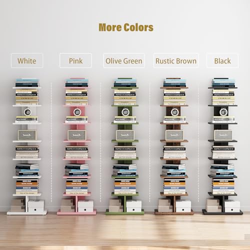 Black 8-Tier Narrow Bookshelf C356981