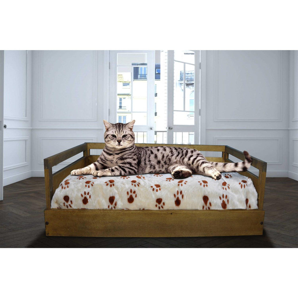 Wooden Pet Bed with Cushion J81733