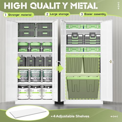72" Black Metal Storage Cabinet with Lock R17746