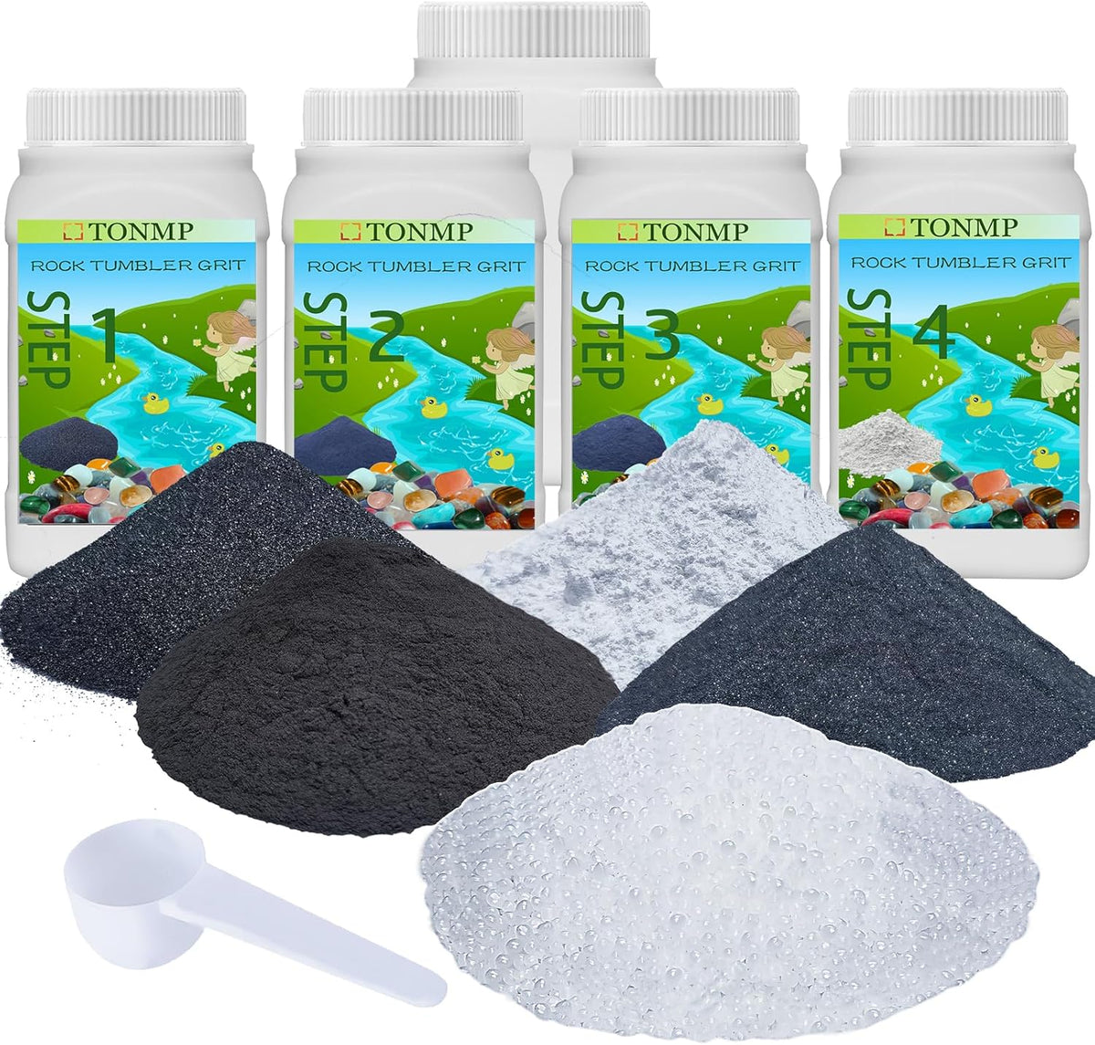 8 LBS Rock Tumbler Grit Refill Kit with Poly Plastic Pellets V5492