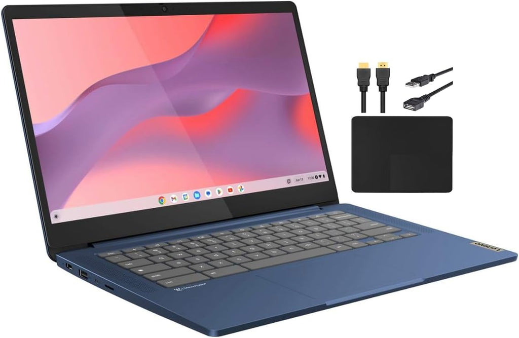 14'' FHD Touchscreen Chromebook Laptop, 8-Core MediaTek Kompanio 520 Processor, 4GB RAM, 64GB eMMC, Abyss Blue D4911