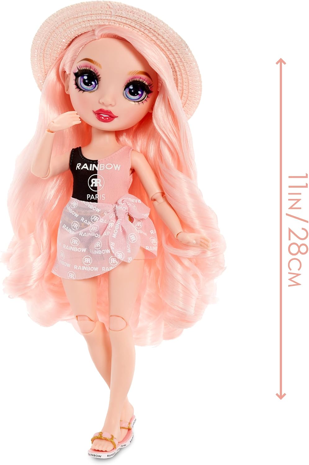 Pink Fashion Doll with 2 Designer Outfits and Pool Accessories Playset Q587929