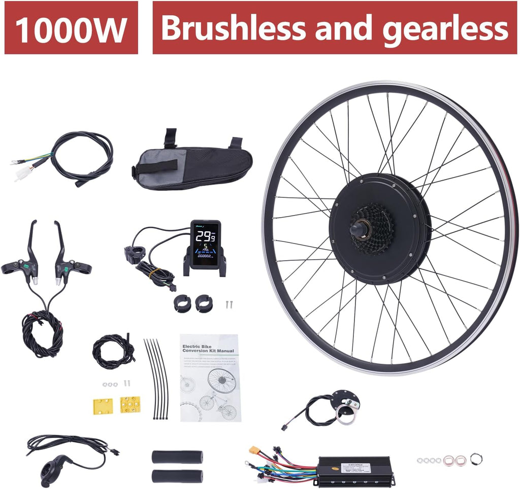 48V 1000W 700C Rear Wheel Electric Bicycle Conversion Kit with LCD Display C2683