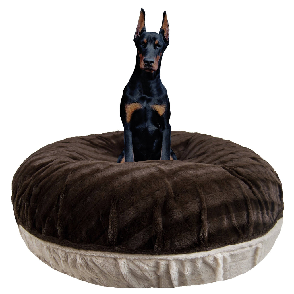 Natural Beauty Godiva Brown Extra Plush Faux Fur Bagel Pet Bed Z5623
