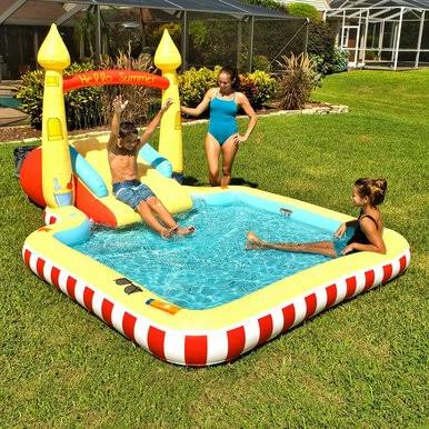 Inflatable Pool with Sprinkler Arch Over 5 ft Tall U640