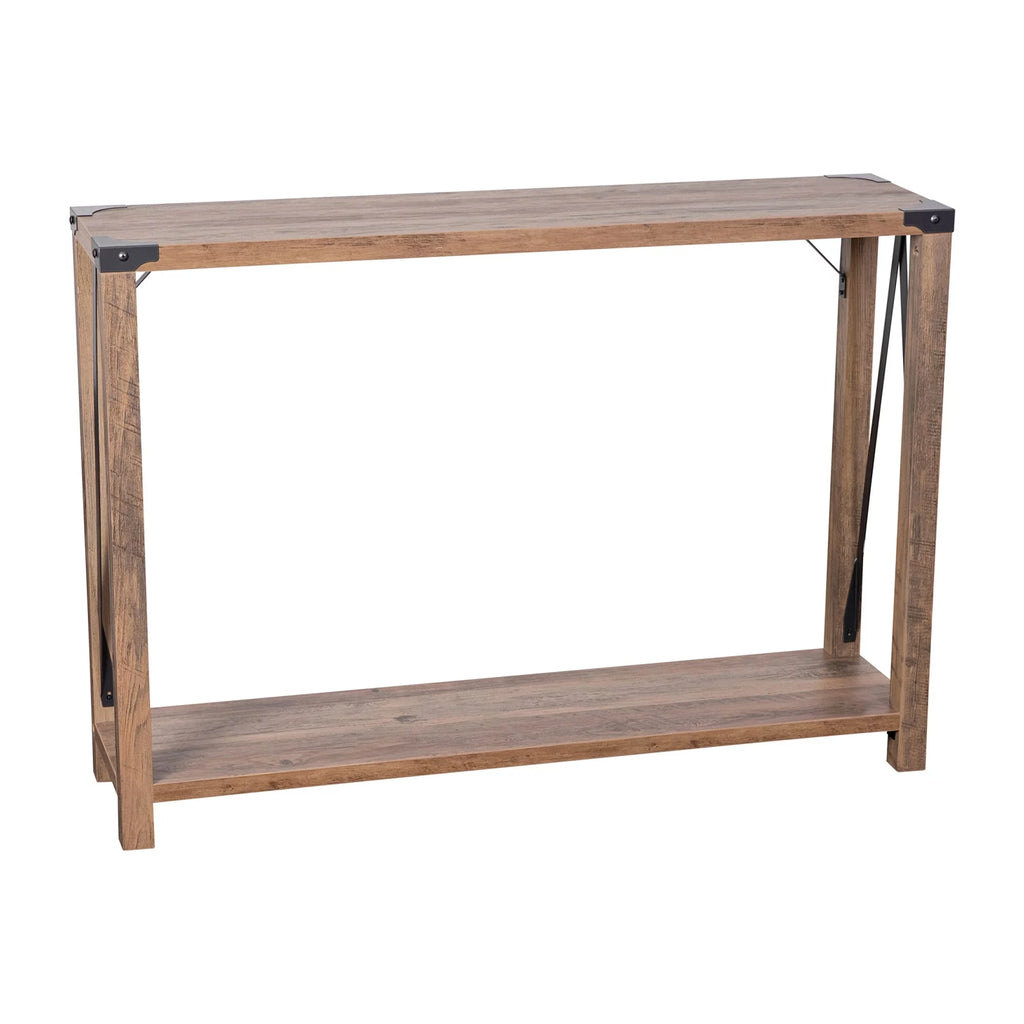 Rustic Oak 2 Tier Wooden Console Entry Table W843