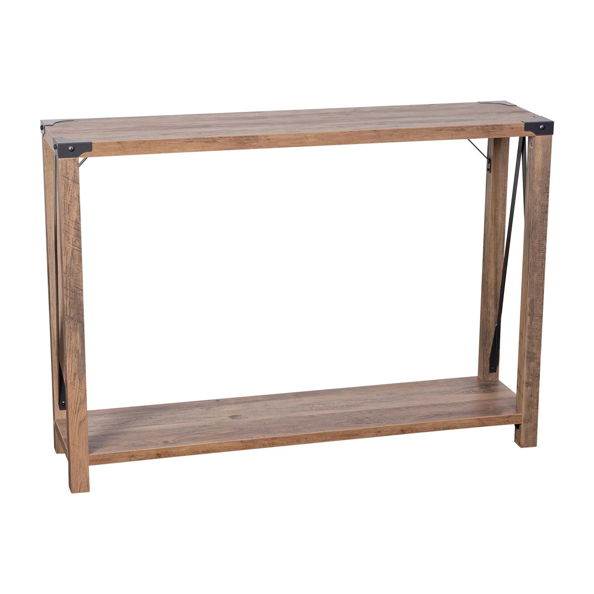 Rustic Oak 2 Tier Wooden Console Entry Table W843