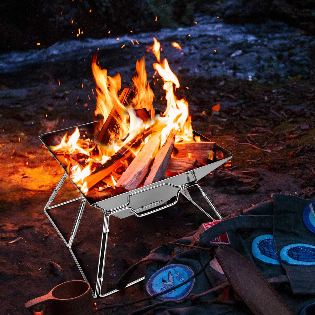 Folding Stainless Steel Campfire Grill E995