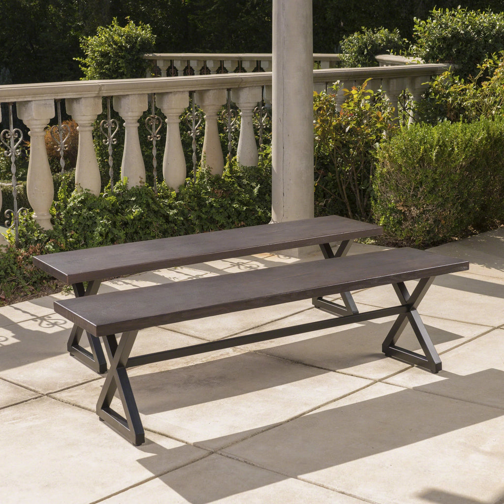 Aluminum Dining Bench with Steel Frame P623