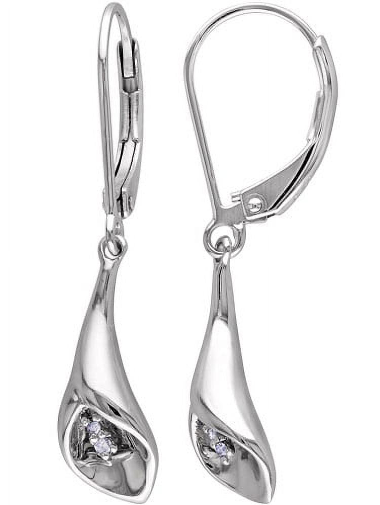 Sterling Silver Leverback Calla Lily Flower Earrings Y82890