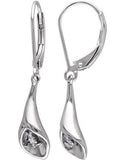 Sterling Silver Leverback Calla Lily Flower Earrings Y82890