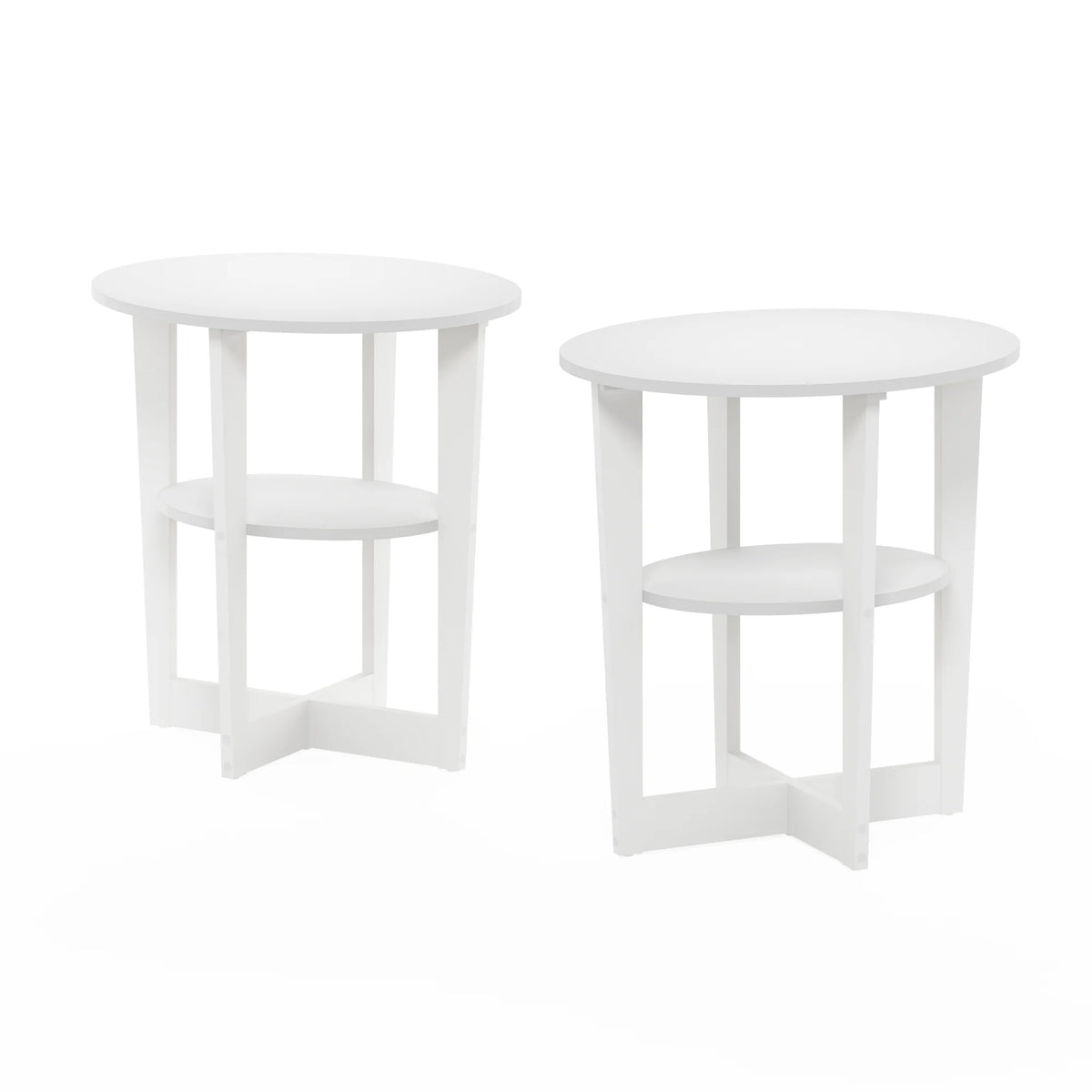 White Oval End Table Set of Two O7555