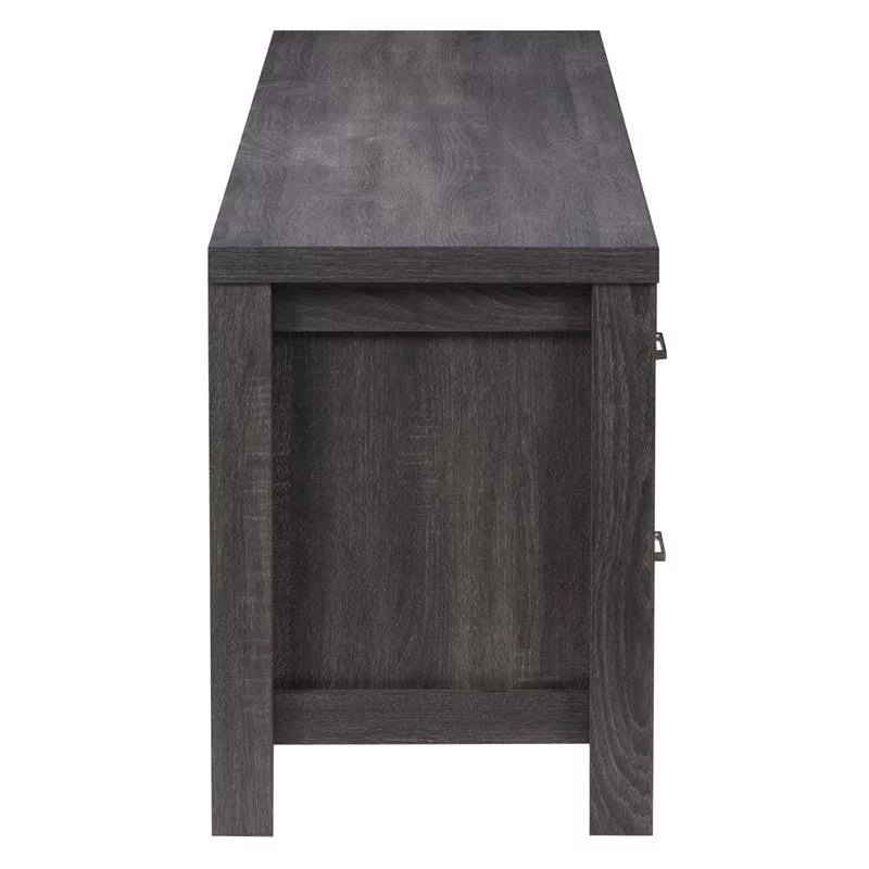 Dark Gray Engineered Wood TV Stand with Closed Storage V2829