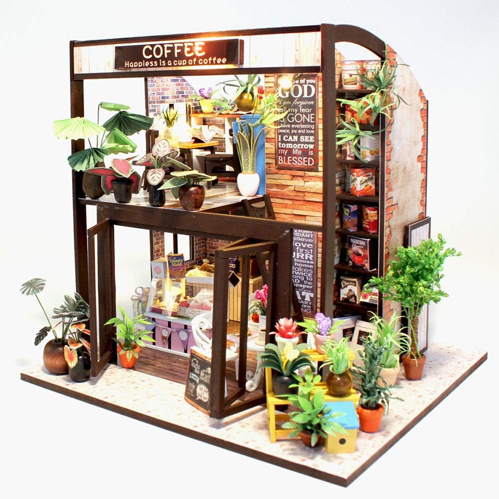 1:24 Scale Wooden Miniature Dollhouse Kit with Furniture L363