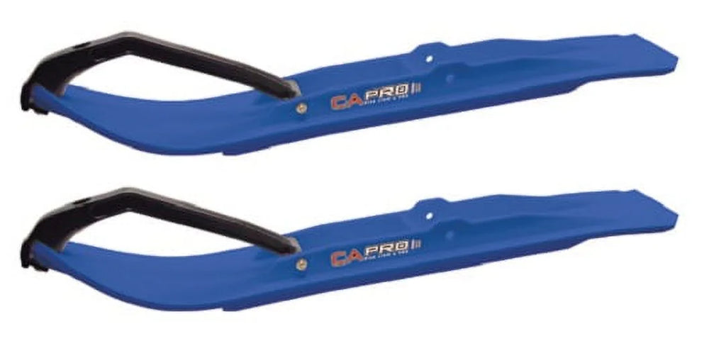 Blue XT Snowmobile Skis with 4" Round Bars Complete Kit R5005