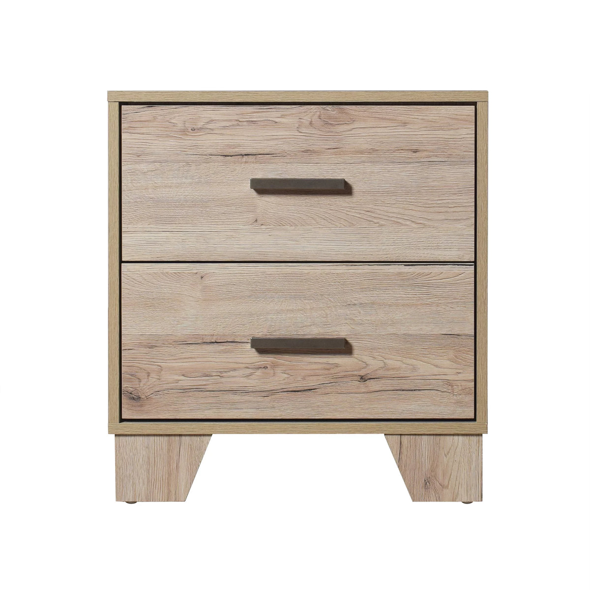 2 Drawers Light Oak Nightstand N7079