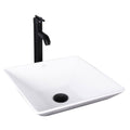 Matte Black Stone Vessel Sink and Bathroom Vessel Faucet V17496