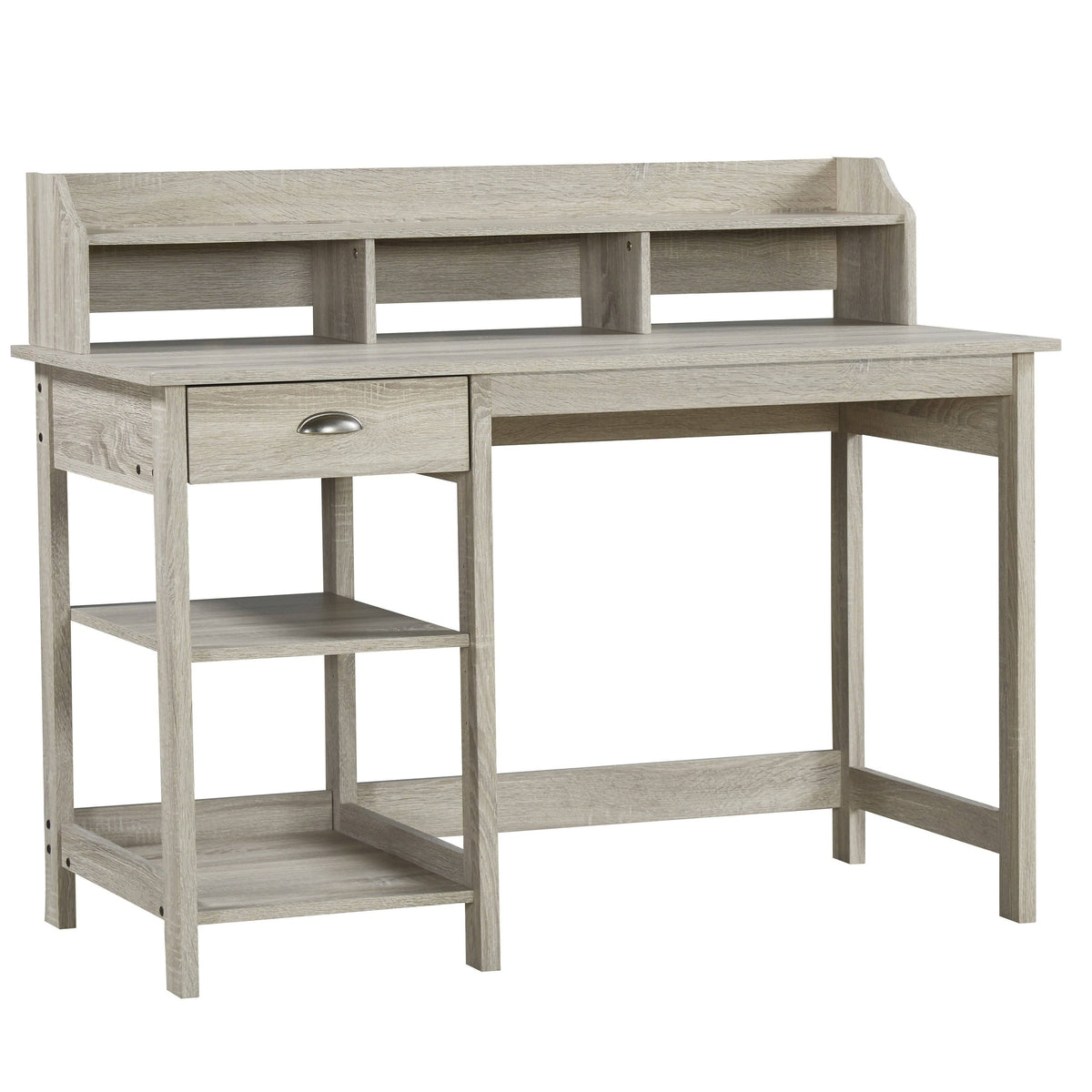 Gray Oak Writing Desk with Hutch G471